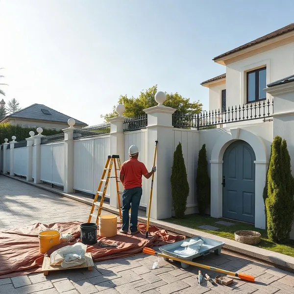 Professional Villa Fence Painting in Dubai carried out by a licensed technician